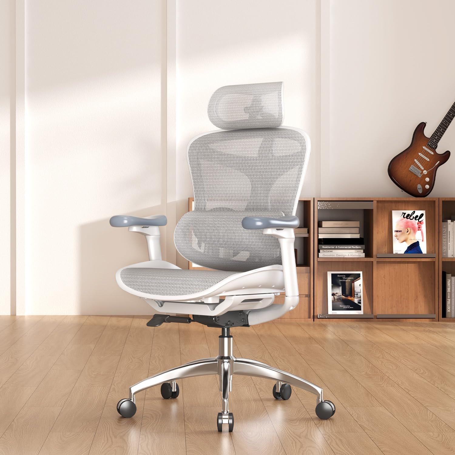 SIHOO Doro C300 Ergonomic Office Chair with Ultra Soft 3D Armrests, Dynamic Lumbar Support for Home Office Chair, Adjustable Backrest Desk Chair, Swivel Big and Tall Computer Chair (Grey)