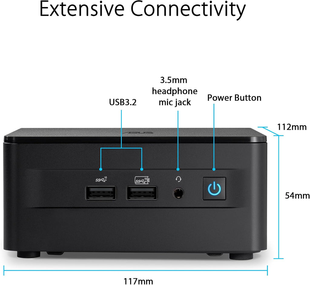 ASUS NUC 13 Pro Slim Barebone with Intel 13th Gen Core i5-1340P, Up to 64GB DDR4 RAM, Triple Storage Design, Thunderbolt™ 4, Wi-Fi 6E & Bluetooth 5.3, with VESA Mount Included