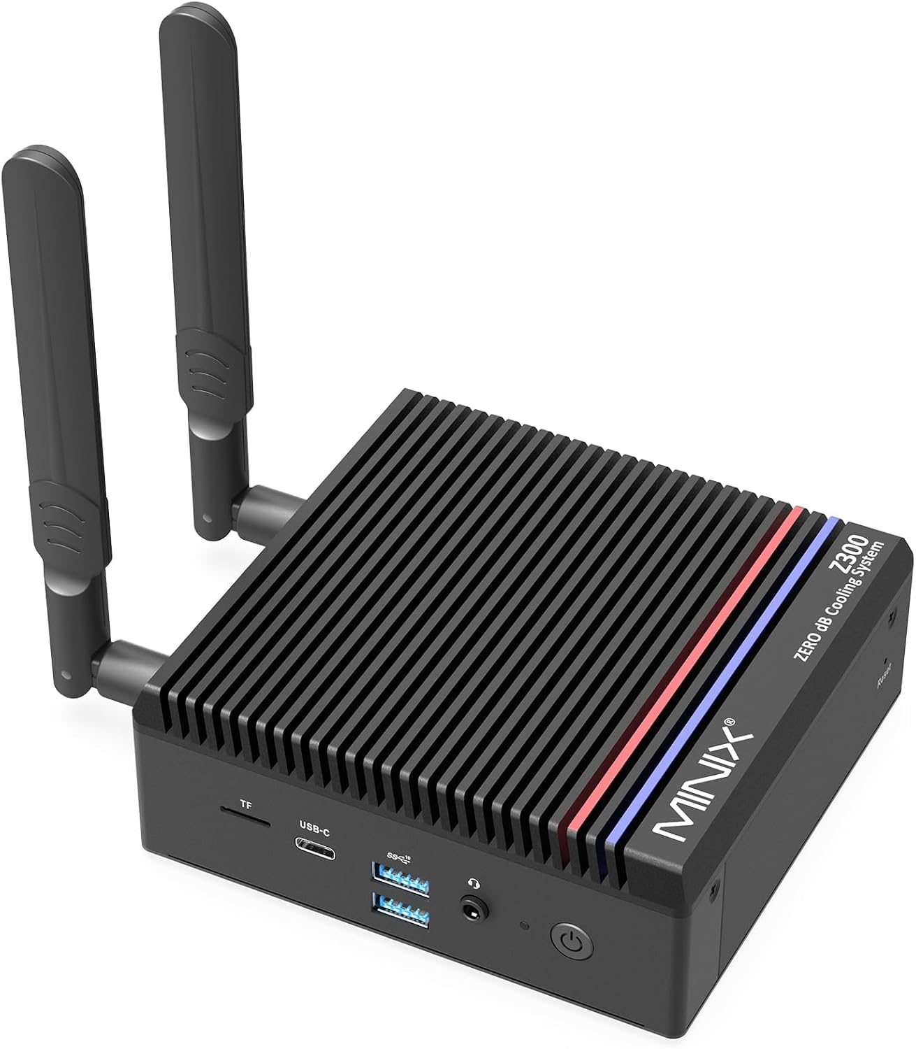 MINIX Fanless Mini PC, Intel 12th Gen N300, NEO Z300-0dB 16GB DDR4, 512GB M.2 PCIe x 4 SSD Micro Desktop Computer, 4K Dual Display/2.5G LAN, for Business Home Office Multi-Tasking