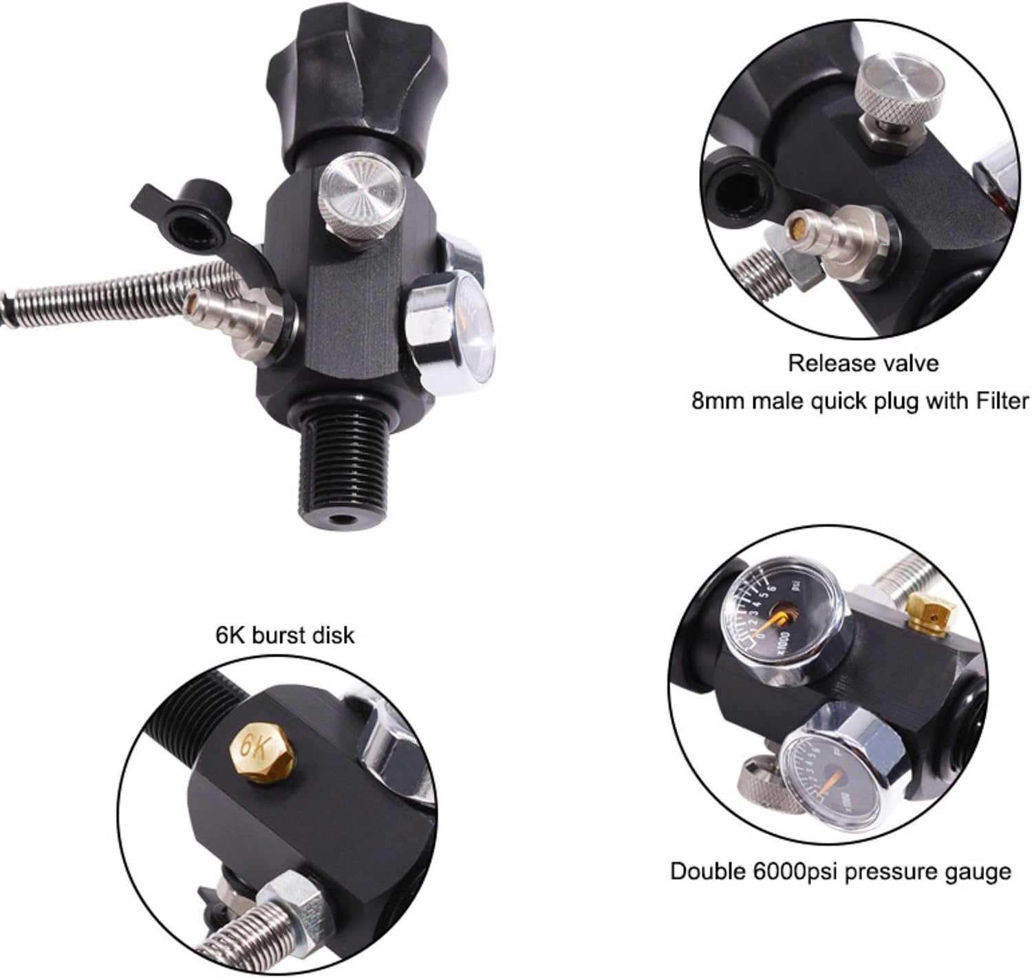 TUXING PCP Air Compressor 4500Psi, LCD Display, Auto-Stop High Pressure Compressor, Equipped with Water Cooling System,Scuba Diving Tank Pcp Air Rifles Charging 110V (TXET063+0.5L+B)
