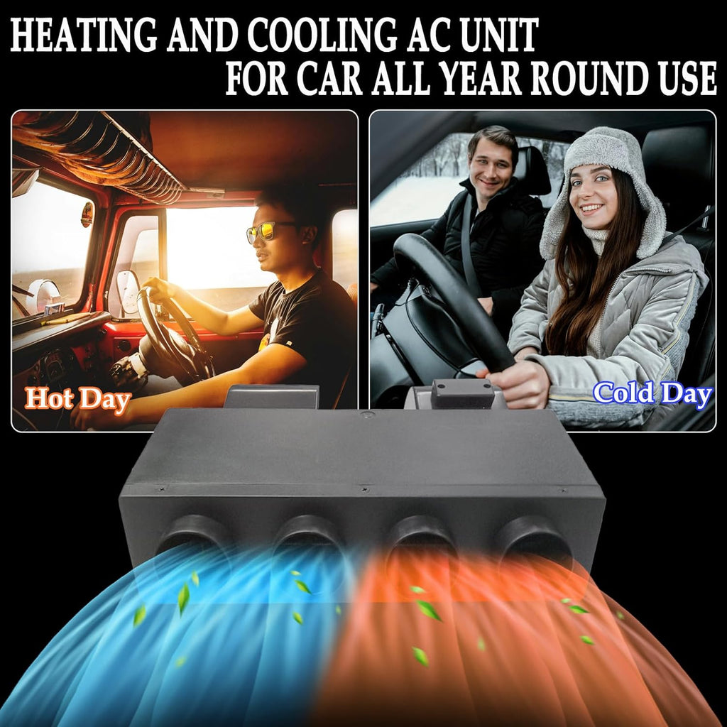 12V DC Under Dash Air Conditioner Heater Combo, 11000 BTU Universal 12 Volt A/C Unit Cooling&Heating, 12V Underdash AC System Kit 600CFM with 20cc Compressor for Auto Camper Truck Van Pickup Cab