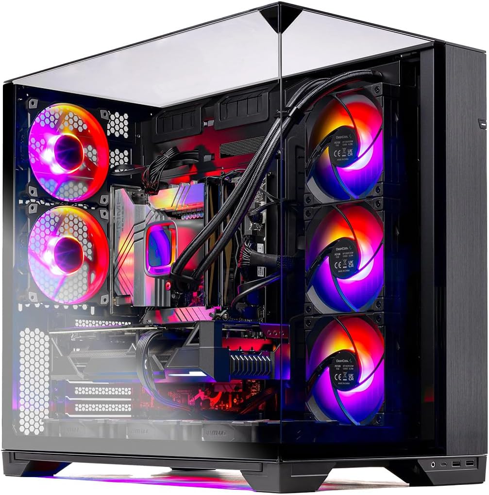 Skytech Gaming O11 Vision Gaming PC, AMD Ryzen 7 7800X3D 4.2GHz, NVIDIA RTX 5060 Ti 16GB, 1TB Gen4 NVMe SSD, 32GB DDR5 RAM 5600, 650W Gold PSU, 360 ARGB AIO, Wi-Fi, Win 11, Desktop