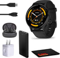 Garmin Venu 3 Advanced Fitness and Health Tracker Smart Watch with Slate Stainless Steel Bezel and 45 MM Black Case and Silicone Band 1.4 Inch AMOLED Touch Screen Display