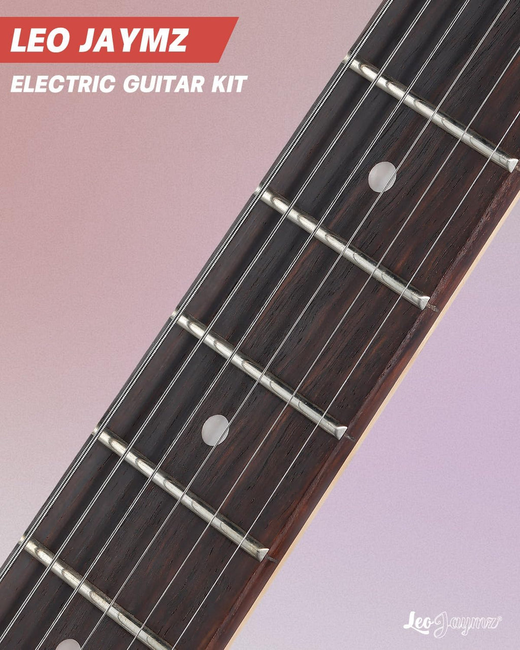 Leo Jaymz 39' Full Size ST Style Electric Guitar Starter Kit with SSH Pickup, 5W Portable Amp, Tuner, Gig Bag, Strap & Accessories (Red Flame)