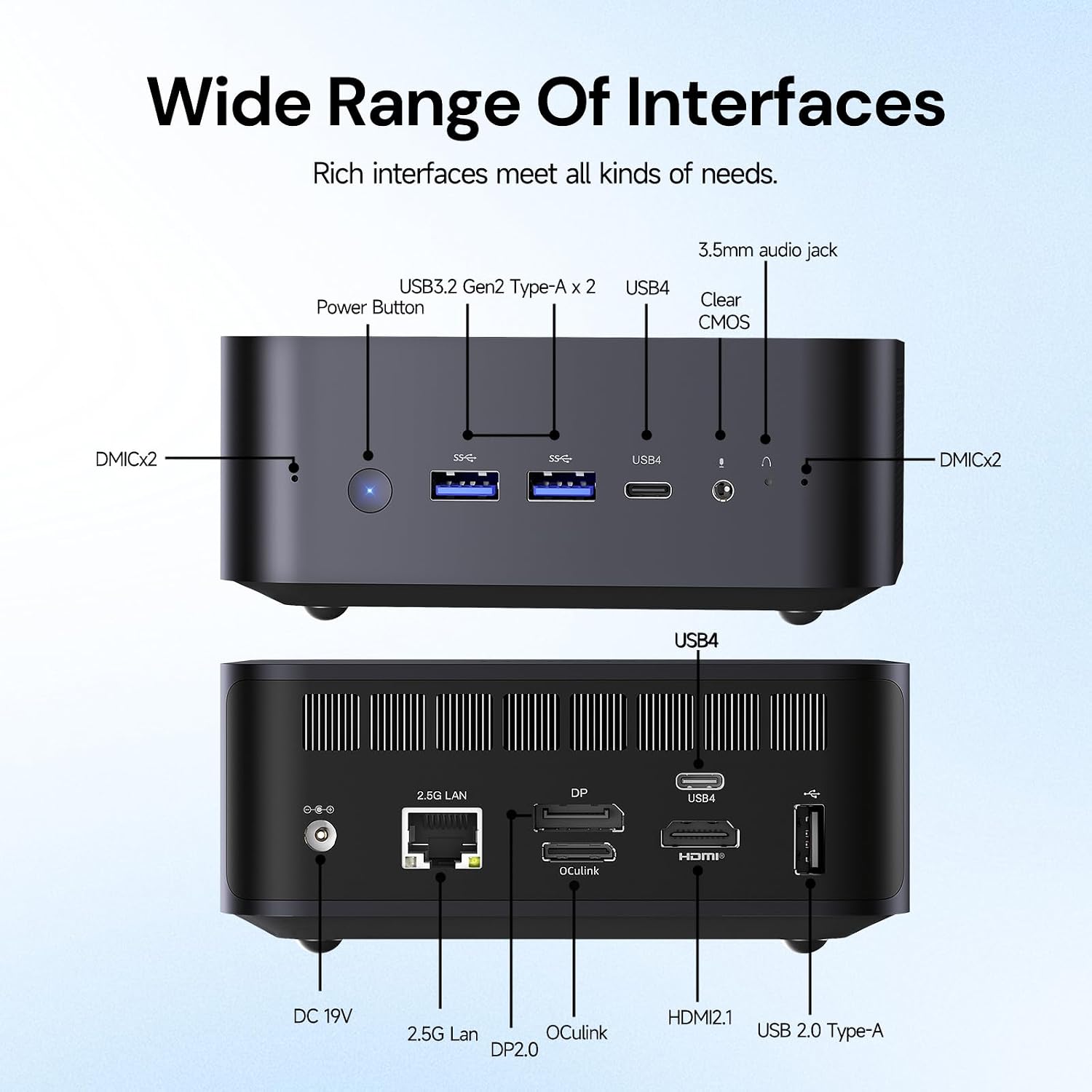 Reatan AI OCulink Mini Gaming PC,AMD Ryzen 7 255(Upgrade 8745H,8C/16T,) Radeon 780M 32GB RAM DDR5 + 1TB SSD 8K Quad-Screen Display Desktop Gaming Mini Computers WiFi 7 BT:5.4 Built-in Speaker USB4.0