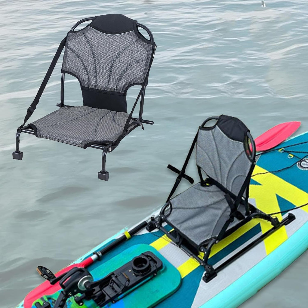 Folding Kayak Seat Fishing Seat Foldable Comfortable Backrest Support Portable with Back Support for Paddle Board Fishing