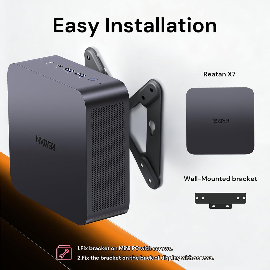 Reatan Mini PC Gaming OCuLink AI AMD Ryzen 7 255, Mini Computers, Built-in Dual Speakers, 2.5Gbps LAN,HDMI 2.1, 8K USB 4.0 Wi-Fi 7/BT5.4 Barebone, NO RAM, NO Storage, NO System