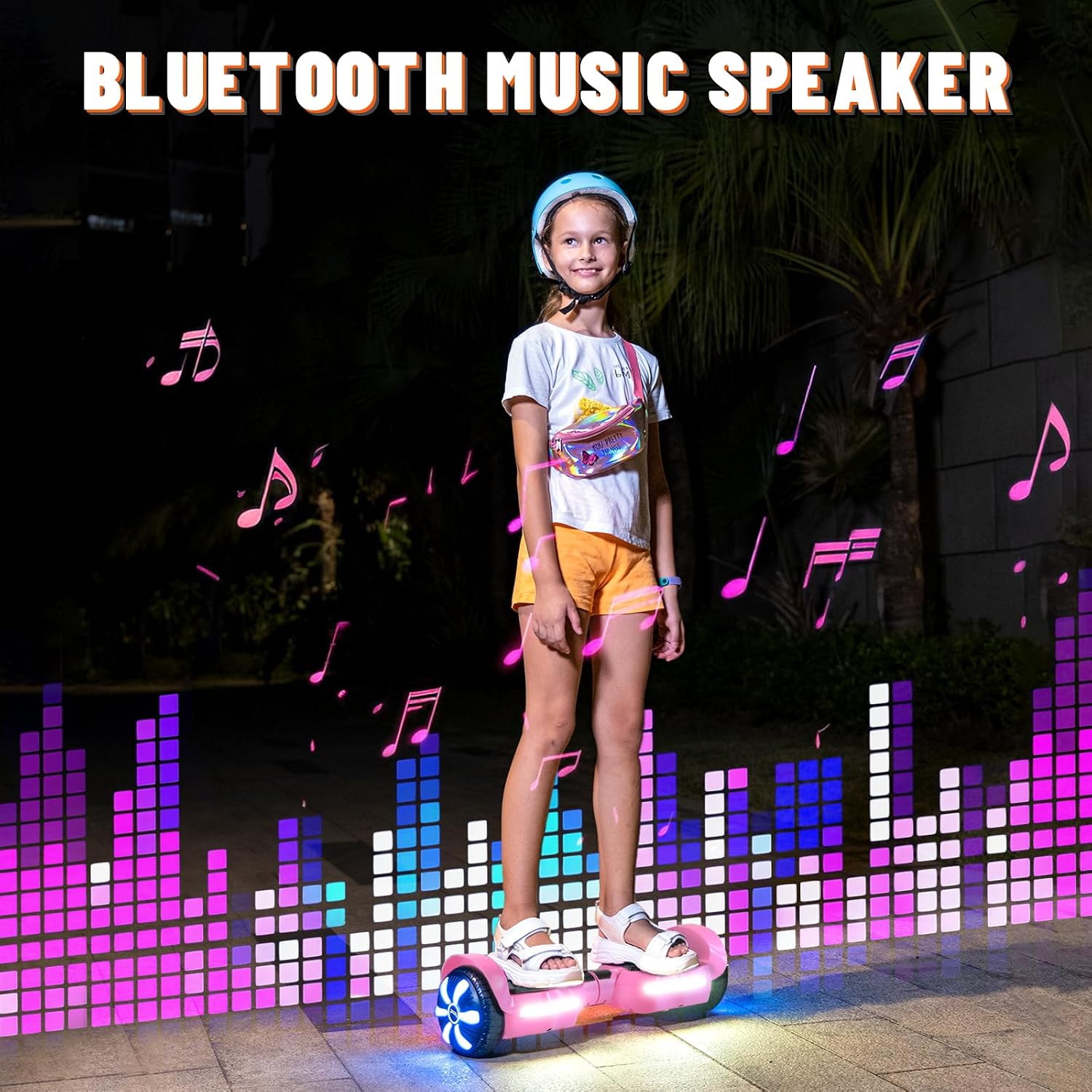 SIMATE Scooter, Bluetooth Speakers and LED Light-Up Wheels, APP Control, Dual 250W Motors, 8.5 mph Max Speed & 8.5 Miles Max Range, Gifts for Kids Adults Girls Boys
