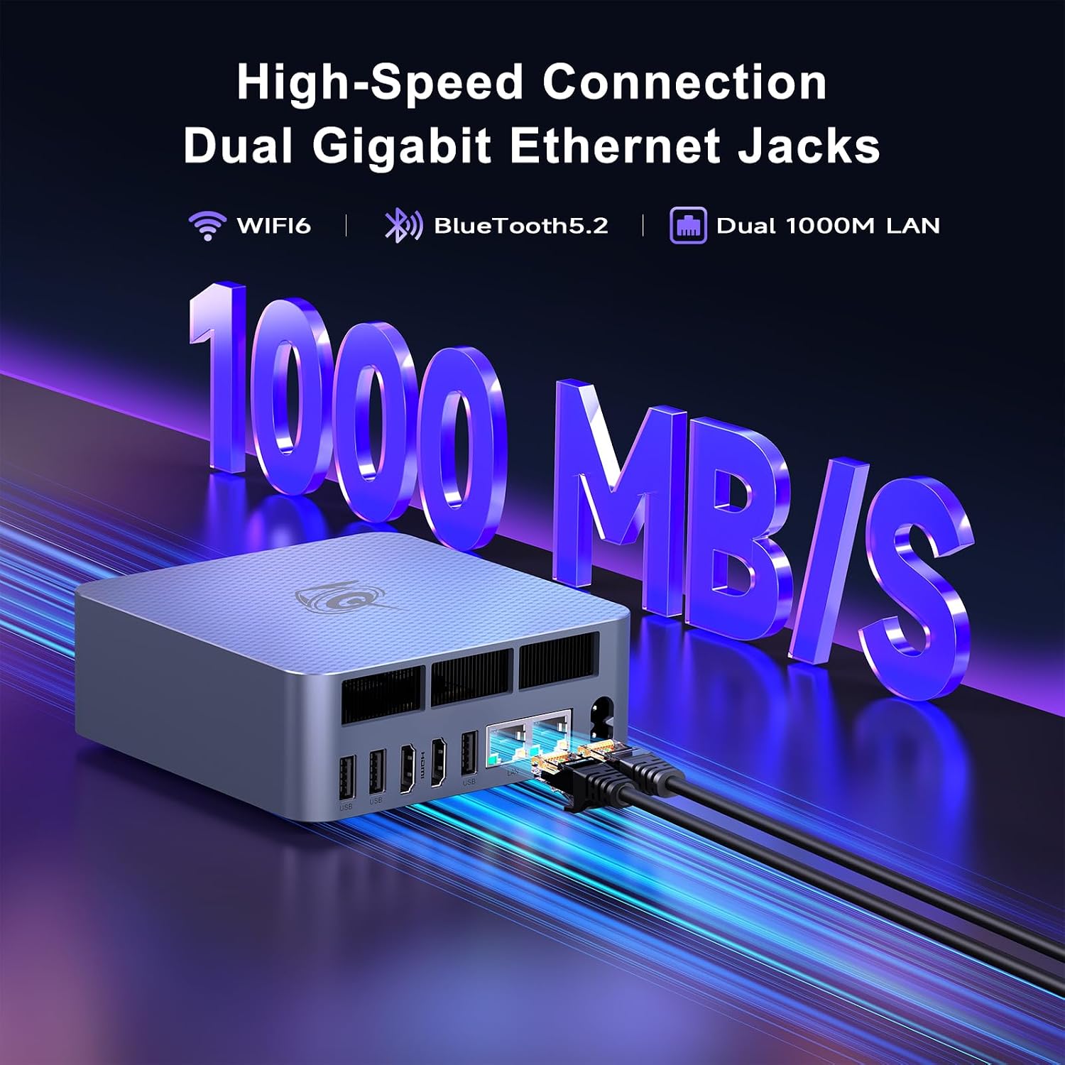 Beelink EQi12 Dual LAN Mini PC, Intel Core 1220P(10C/12T, up to 4.4GHz), 24GB LPDDR5 RAM 500GB PCIe4.0 SSD, Mini Desktop Computer Support WiFi 6/ BT5.2/ Dual HDMI/Bulit-in 85W Power Supply