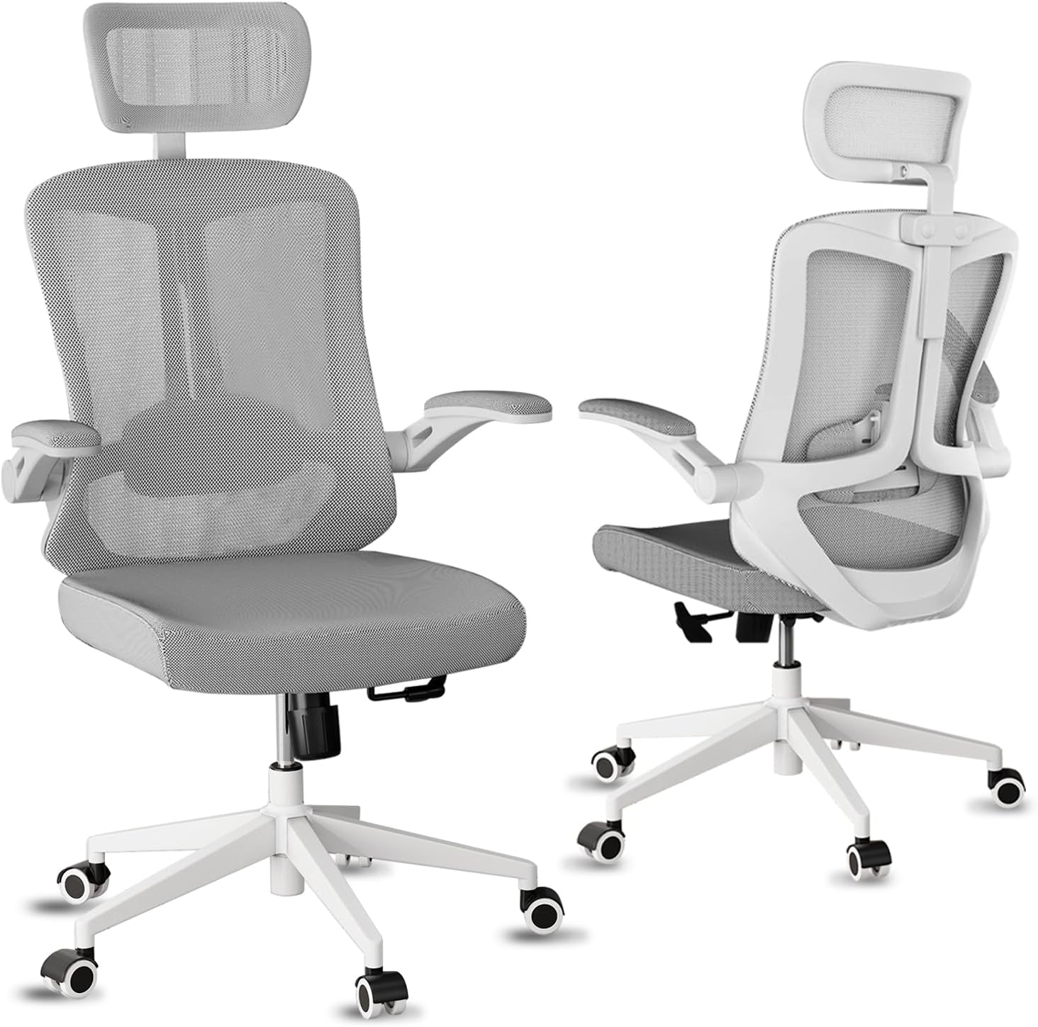 balmstar Ergonomic Office Chair Desk Chair - Mesh Computer Chair with 360° Swivel Wheels, Adjustable 90-130° Recline & Lumbar Support for Home Office, Supports up to 350lbs