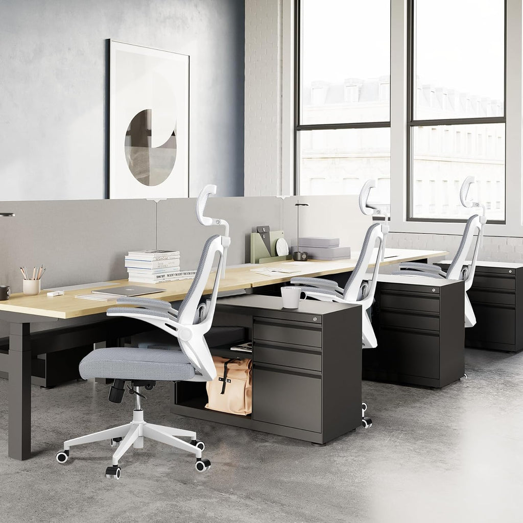 balmstar Ergonomic Office Chair Desk Chair - Mesh Computer Chair with 360° Swivel Wheels, Adjustable 90-130° Recline & Lumbar Support for Home Office, Supports up to 350lbs