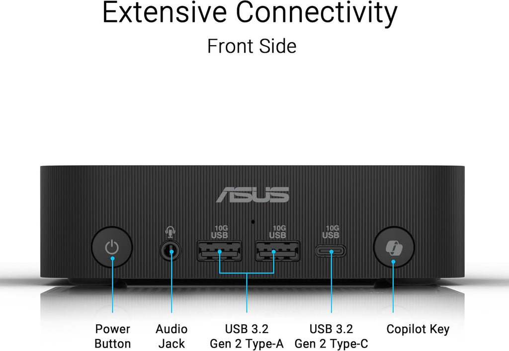 ASUS ExpertCenter PN54 Barebone Mini PC with AMD RyzenTM AI 7 350 Processor, DDR5 RAM, Dual Storage Design, WiFi 7 & BT 5.4, Voice Command, Toolless Chassis Access, USB-C, Hardware TPM, & VESA Mount