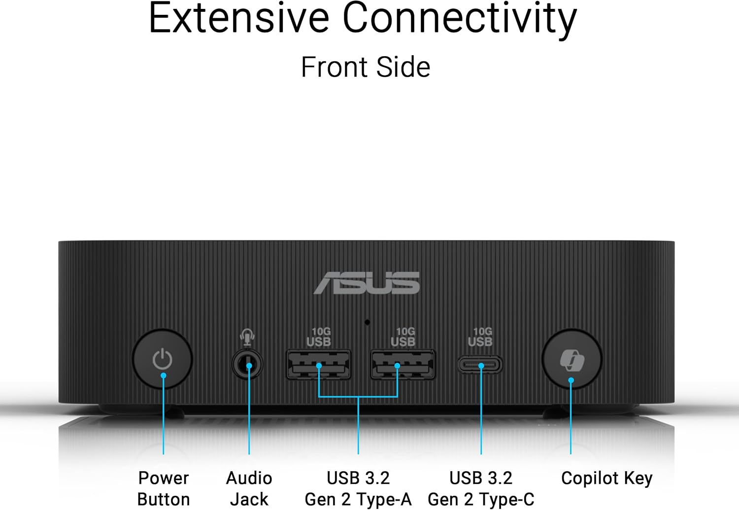 ASUS ExpertCenter PN54 Barebone Mini PC with AMD RyzenTM AI 7 350 Processor, DDR5 RAM, Dual Storage Design, WiFi 7 & BT 5.4, Voice Command, Toolless Chassis Access, USB-C, Hardware TPM, & VESA Mount