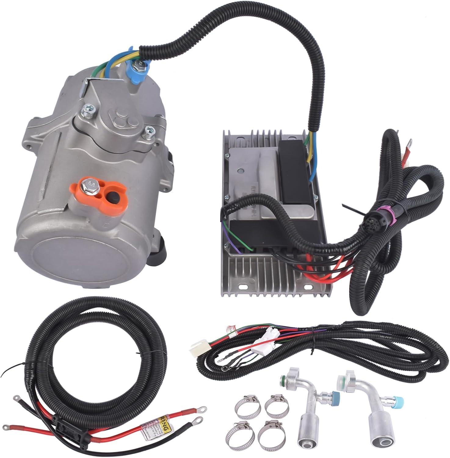 12V DC Universal Electric Air Conditioning Compressor Kit with External Control Panel Core and Long Power Cord Replacement for RVs, Campers, Trucks & Buses AKWH