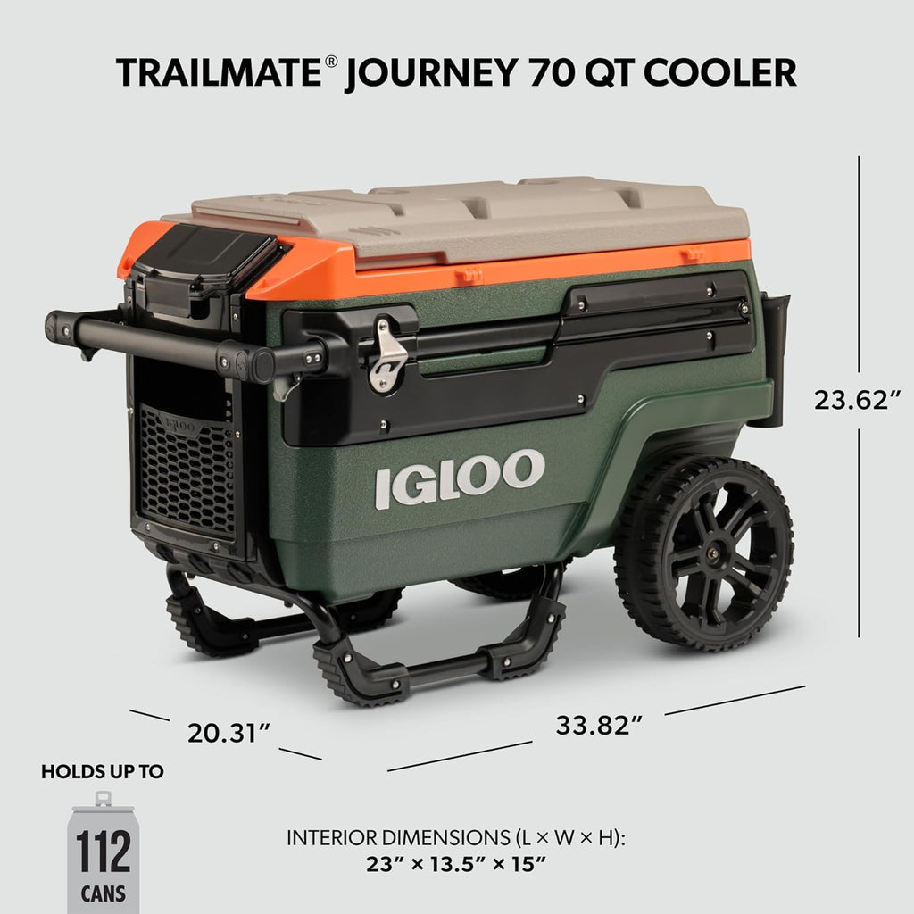 Igloo Trailmate Journey 70Qt Wheeled Cooler | Insulated Hard Shell Ice Chest