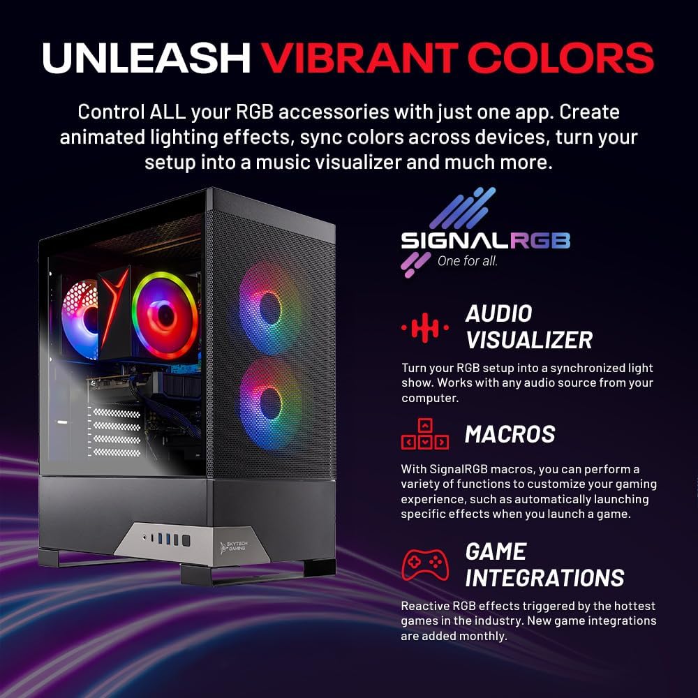 Skytech Gaming Nebula 2 Gaming PC, AMD Ryzen 7 5700 3.7GHz, NVIDIA RTX 5060 Ti 8GB VRAM, 1TB NVMe SSD, 16GB DDR4 RAM 3200, 650W Gold PSU, WI-FI 5, Windows 11, Desktop