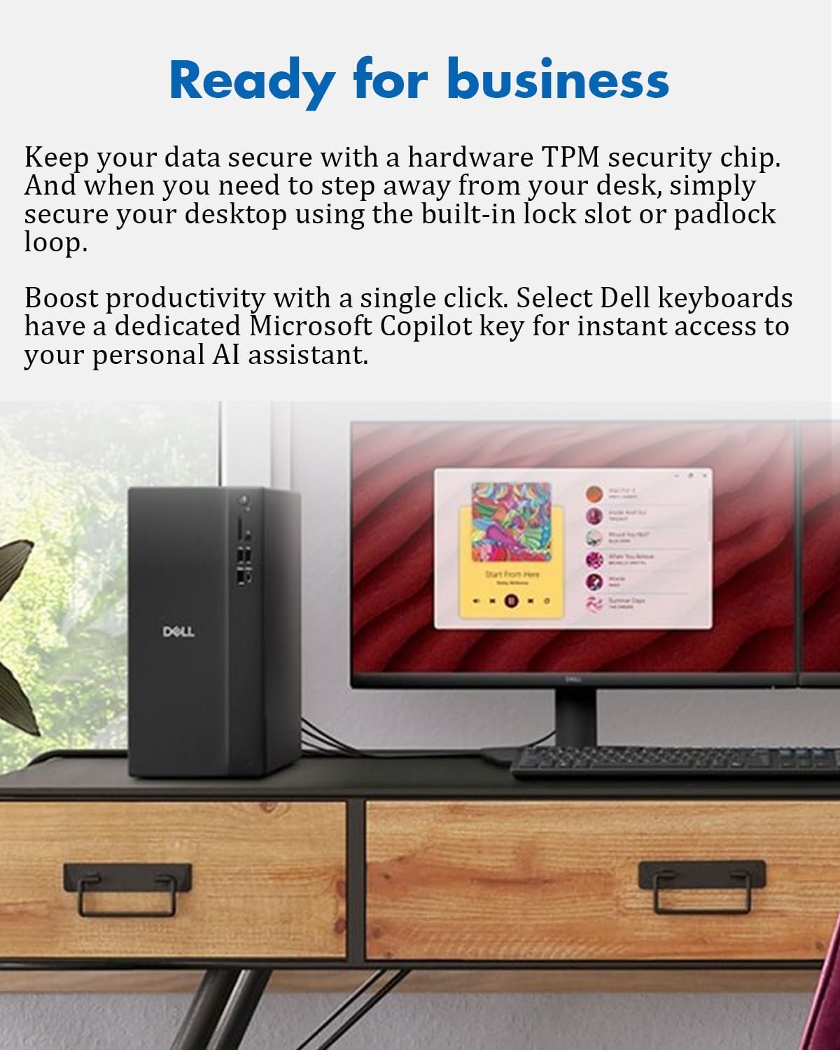 Dell Desktop Tower Computer, Intel 10-Core Ultra 5 225 (20MB Total Cache, 3.3GHz), Windows11 Pro, Wired Keyboard & Mouse, Intel UHD Graphics, Wi-Fi 6, Bluetooth 5.4 (16GB DDR5 RAM | 1TB SSD)