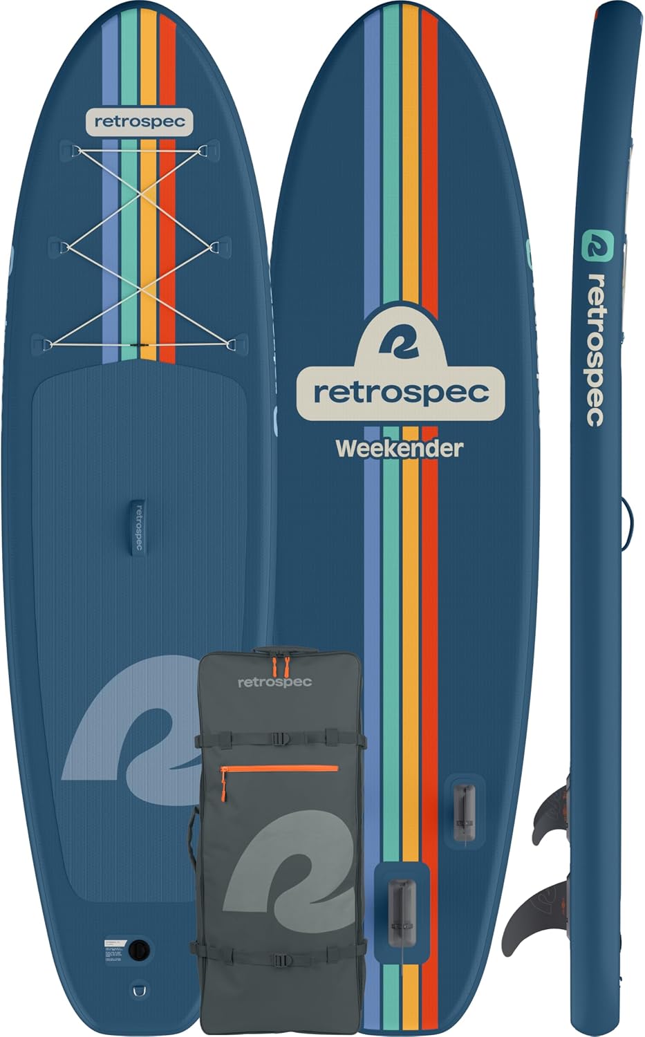 Retrospec Weekender Inflatable Stand Up Paddle Board Includes Paddle, Pump, Travel Bag and Accessories 10'6' Lightweight Inflatable SUP, Puncture Resistant Inflatable Paddle Board for Adults