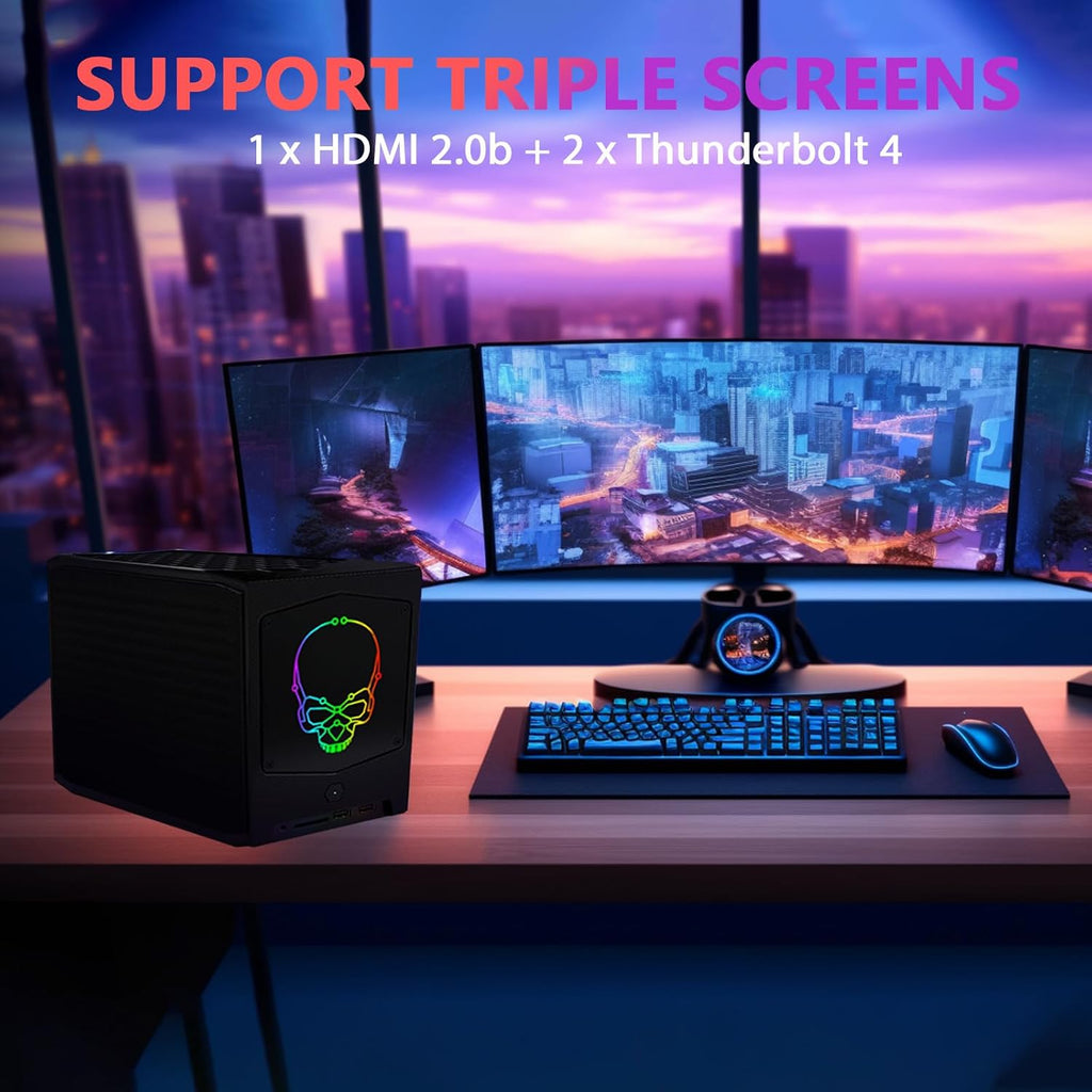 BRENUC11BTMi7 Mini pc Gaming, i7-11700B 4.9GHz,Discrete GPU Ready (PCIe4.0 x16 Slot 12'),4K Gaming, 32GB RAM 1TB SSD, Triple 4K Display, WiFi 6E & 2.5G LAN,for Serious Streaming & Work