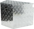 confote 28 Inch Heavy Duty Aluminum Stripes Plated Tool Box Pick Up Truck Bed RV Trailer Tongue Toolbox Waterproof Storage Organizer with Lock and Keys - 28.7 X 16.7 X 18.3 inch,Silver
