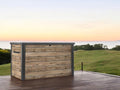 Outdoor Storage Box, Wood-Look Resin Deck Container, Indoor/Outdoor Storage, Ash Wood Brown (230 Gallon)