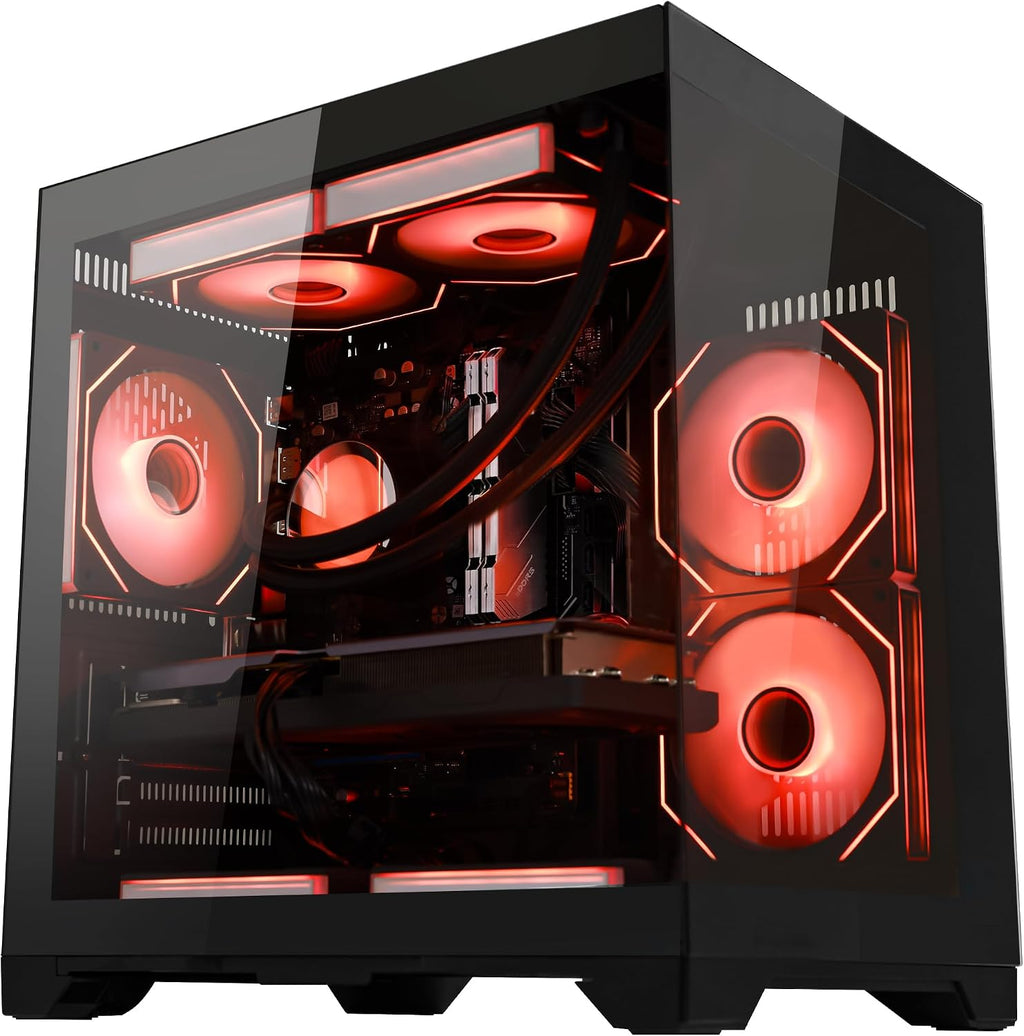 RTX 5070 12GB Gaming PC Desktop - AMD Ryzen 7 5700X 3.4 GHz, 16GB DDR4 RAM, 1TB PCIe SSD, WiFi + BT, Windows 11 -RGB Prebuilt Computer-Black
