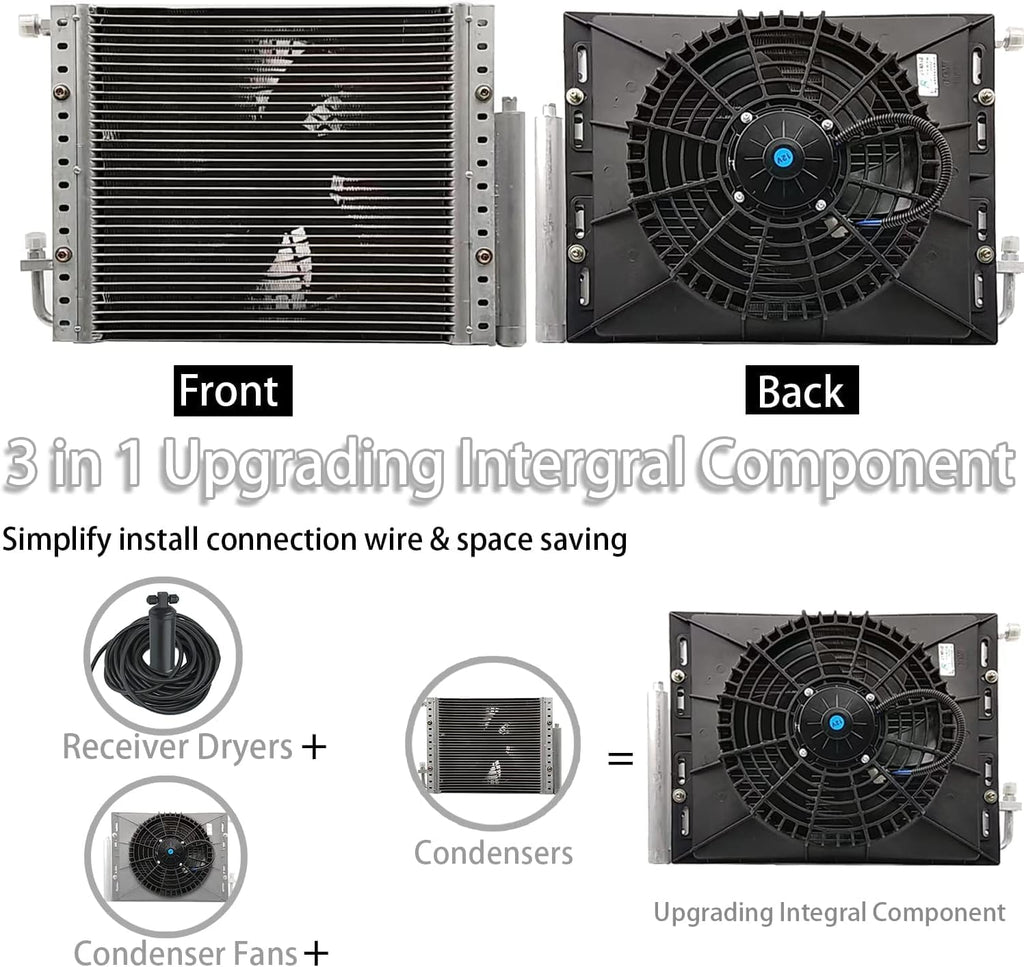 10000BTU Electric Air Conditioner 12v Under Dash air conditioning Kit 12 volt universal car ac system Fit for Van Auto RV Truck Motorhome Boat Bus Heating and Cooling