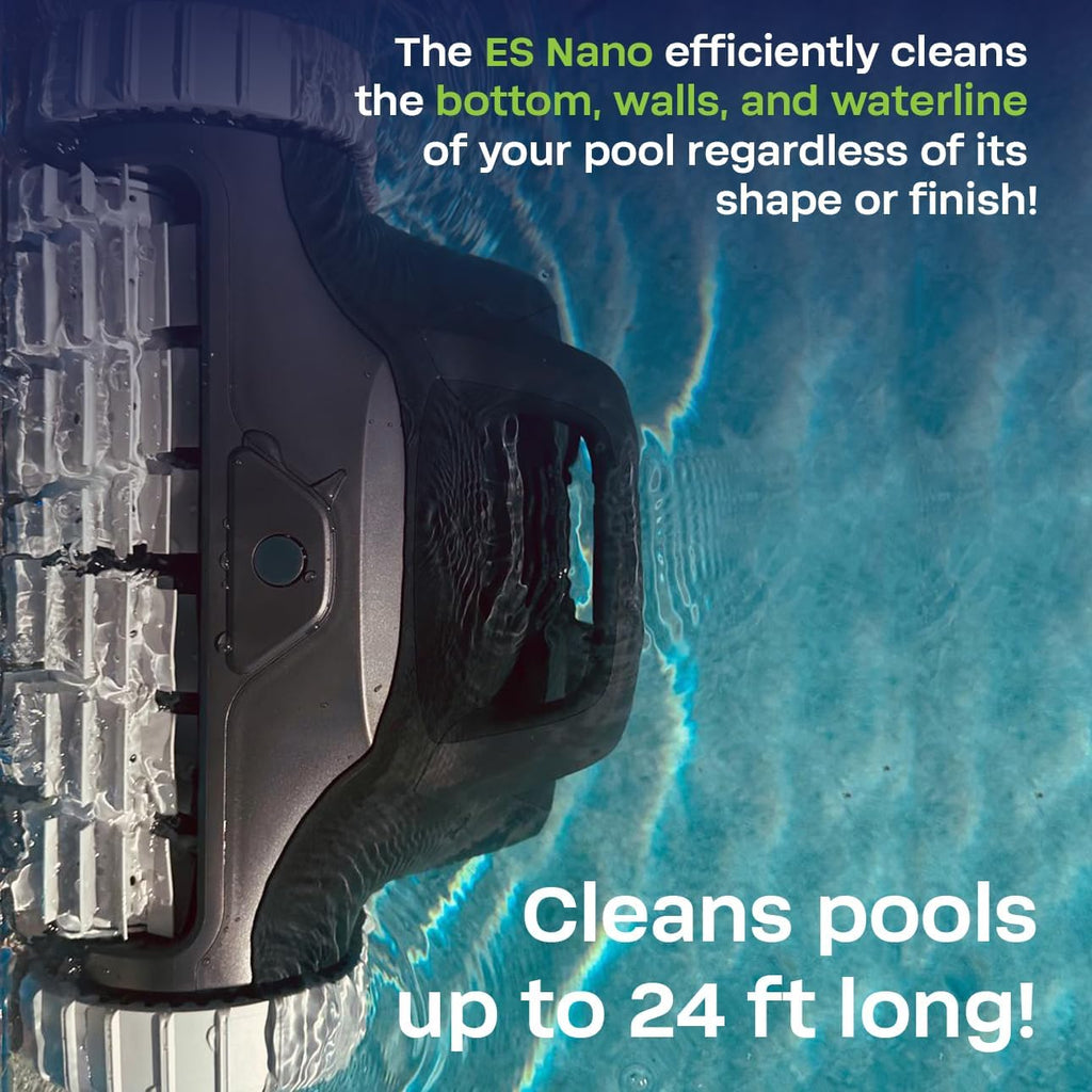 BWT ES Nano Cordless Robotic Pool Cleaner, Cleans Floor, Walls & Waterline, Up to 2.5-Hour Runtime, 3,500 GPH Suction, for Above-Ground & In-Ground Pools