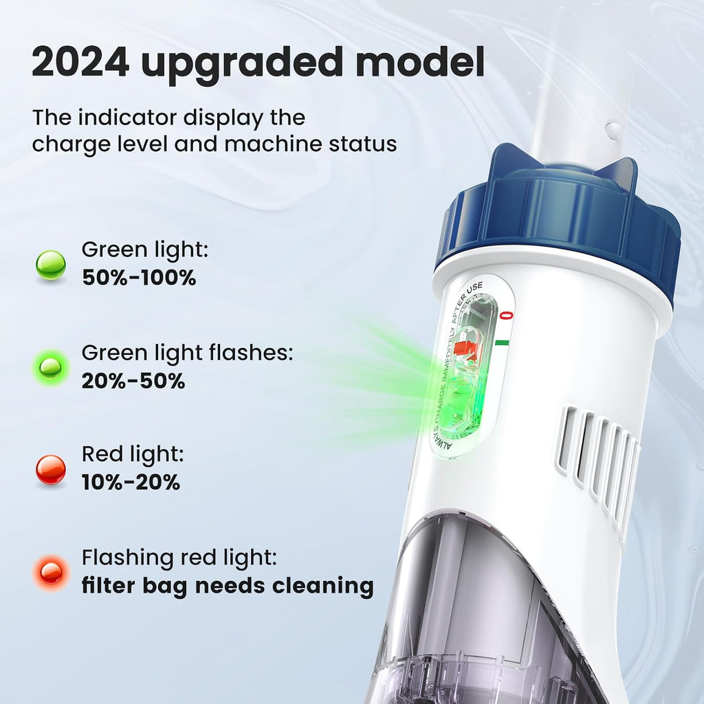 Enhulk Rechargeable Handheld Cordless Pool Vacuum for Above Ground Pool and Inground Pool, 60-Minute Runtime,Powerful Suction up to 18.5 gallons/min, Efficient Leaf and Debris Removal, PC10 Pro