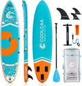 COOLCAA Mermaid 11'6' x 34' Extra Wide Inflatable Paddle Board, 490Lbs Capacity, Stable SUP for Family and Beginners, Perfect for Fishing & Water Activities, with Accessories & Backpack