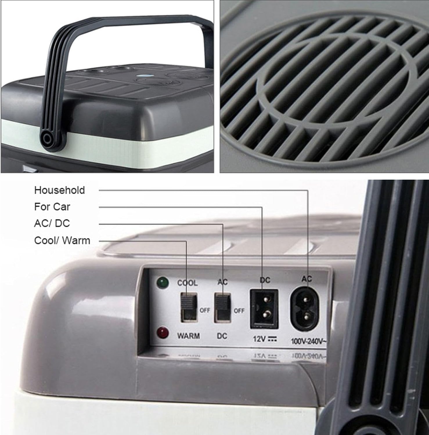 Car Refrigerator Mini Fridge Electric Cooler and Warmer 12 V DC Cable & 110/240V AC Car Refrigerator 45 Liter Capacity for Skincare, Beverage, Food, Home, Office and Car
