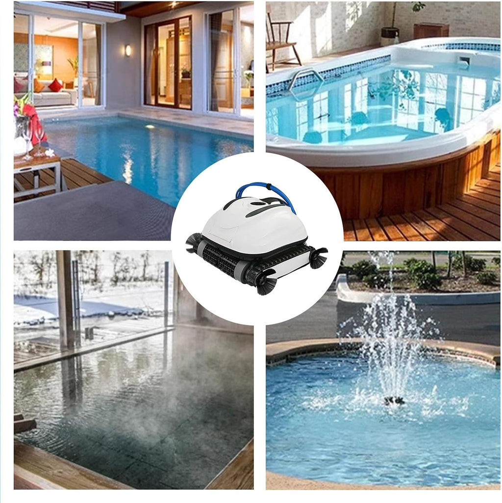 Automatic Pool Cleaner,Pool Cleaning Robot with Wall Climbing,Cordless Robotic Pool Vacuum,Suitable for Walls and Floors of 6458 Square Feet Pool