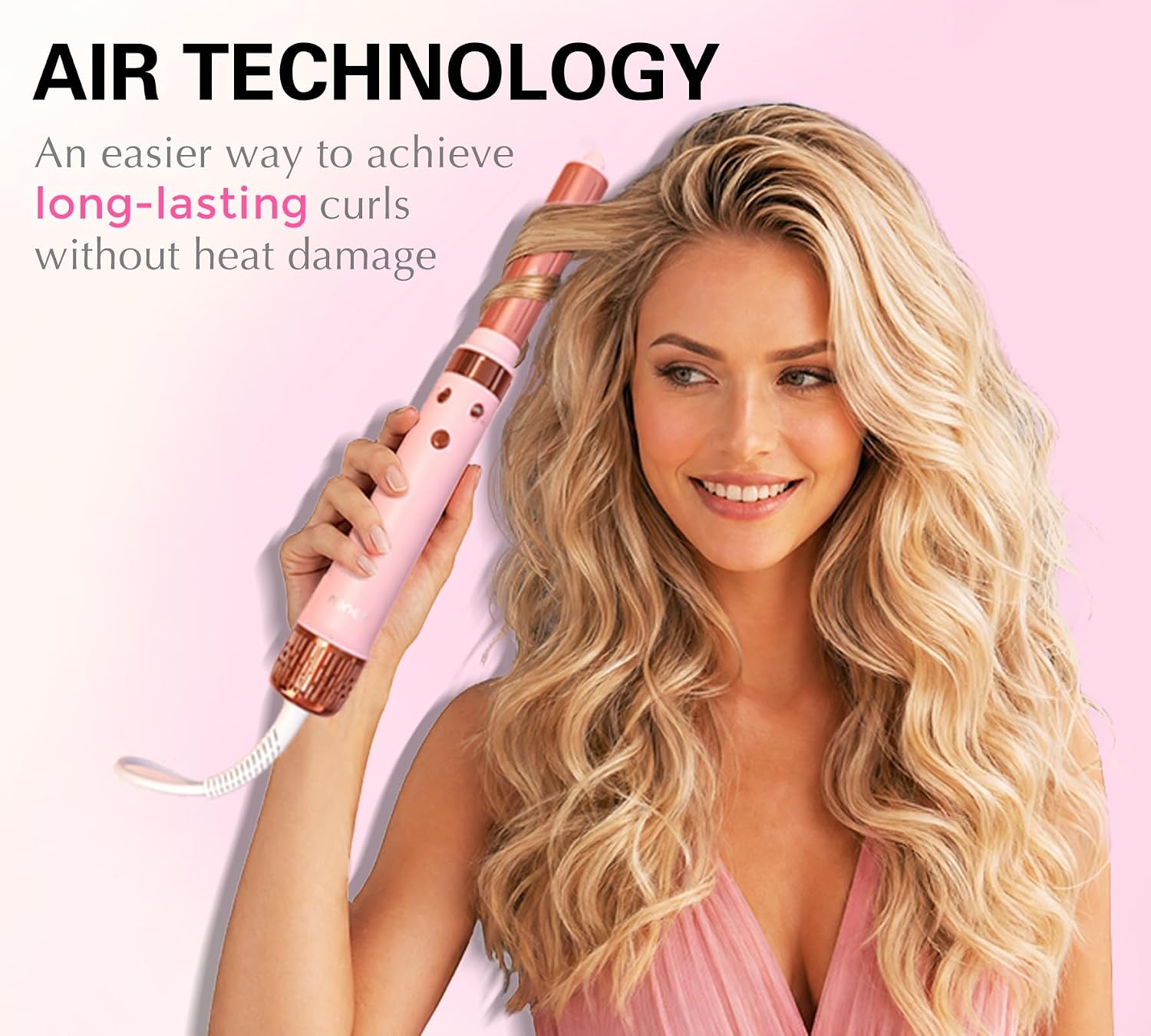 ABNER 6 in 1 Professional Hot Air Styler Auto Curler - Powerful Hair Dryer Brush & Straightener Set, Fast Drying Curling Volumizing Straightening, Styling Without Heat Damage, for All Hair Lengths