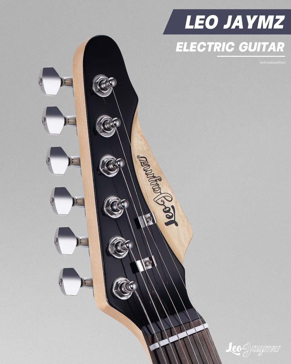 Leo Jaymz 39' Full Size ST Style Electric Guitar Starter Kit with SSH Pickup, 5W Portable Amp, Tuner, Gig Bag, Strap & Accessories(Black Flame 5W)