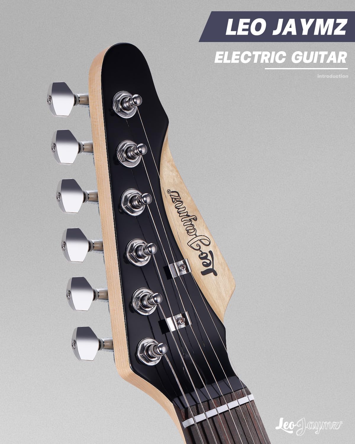 Leo Jaymz 39' Full Size ST Style Electric Guitar Starter Kit with SSH Pickup, 5W Portable Amp, Tuner, Gig Bag, Strap & Accessories(Black Flame 5W)
