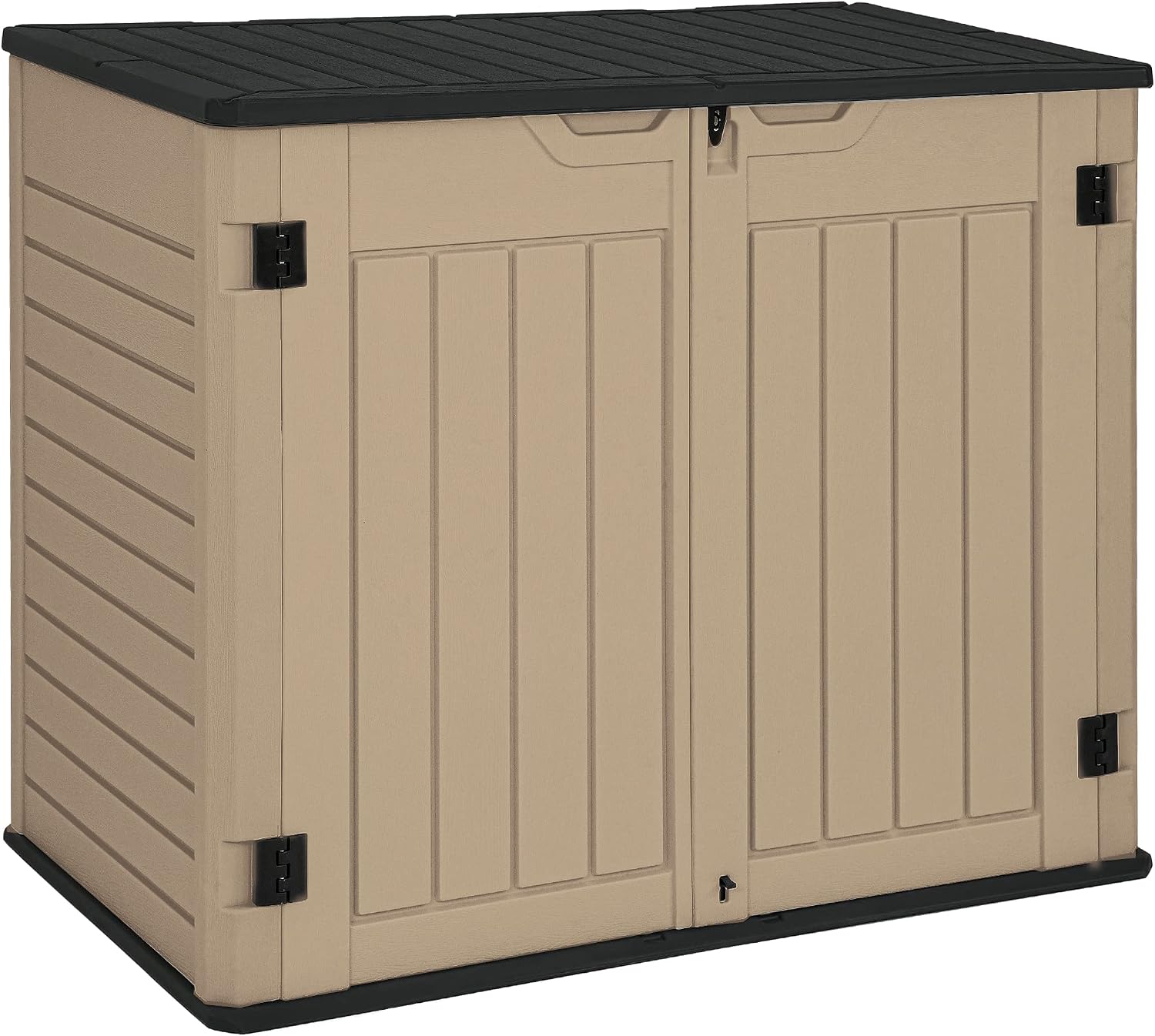 YITAHOME and Suncast Outdoor Storage Shed Bundle - 35 and 54 Cubic Foot Brown Resin Sheds