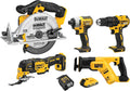 DEWALT 20V MAX 5-Tool Power Tools Combo Kit, Includes 1/2 Cordless Drill,1/4 Impact Driver, Reciprocating Saw, Circular Saw, Oscillating Tool, 5Ah Battery and Charger (DCK540D1)