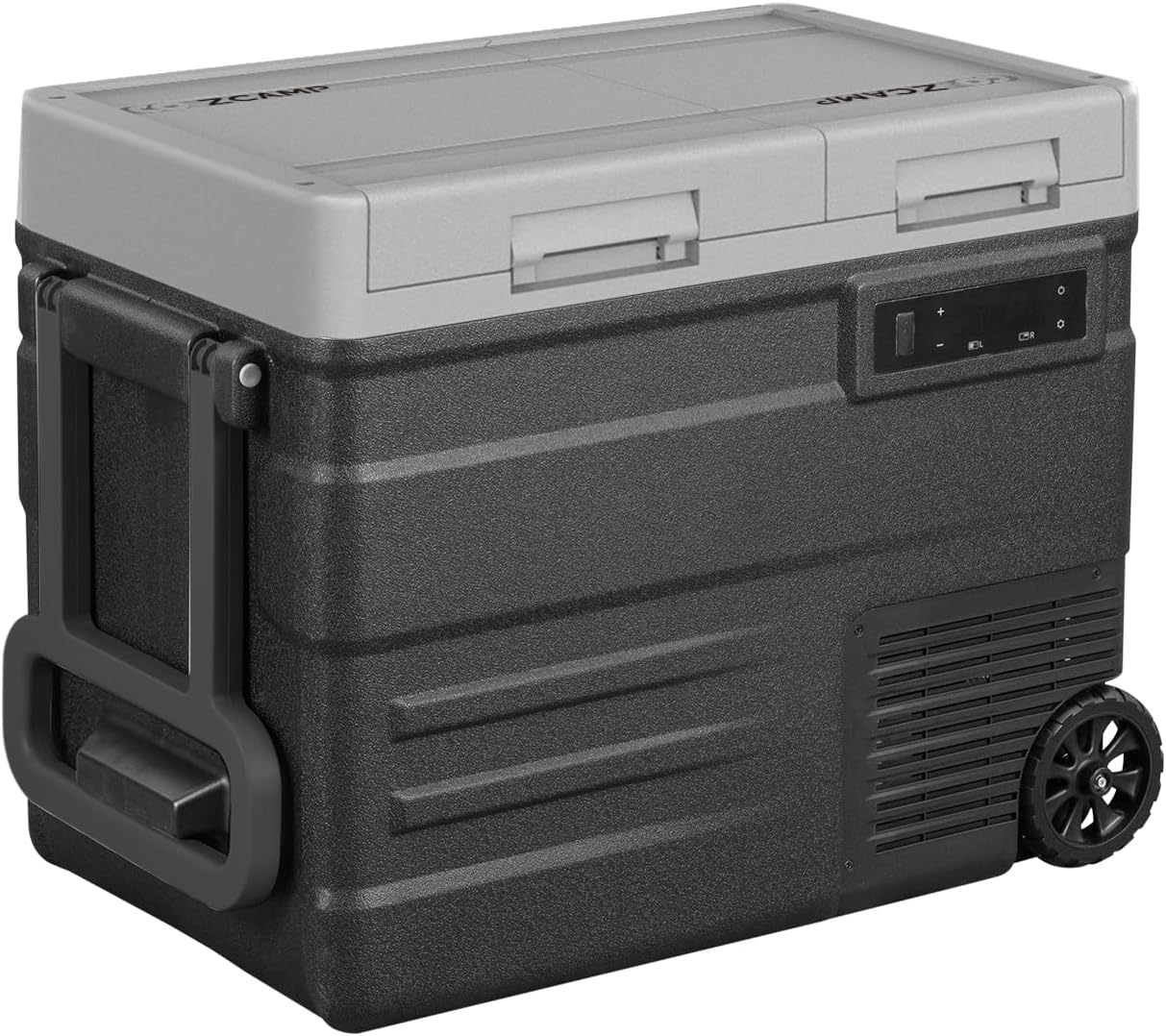 UD65 12V Car Refrigerator,Dual Zone Car Fridge with Wheels,60QT(56.7L) Electric Cooler Portable Freezer,12 Volt Refrigerator -4℉~68℉,12/24V DC 100-240V AC for Camping, Travel, Truck, RV