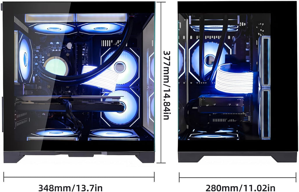 Gaming PC Desktop -AMD Ryzen 7 5700X 3.4 GHz -GeForce RTX 5060 8GB -16GB DDR4 RAM -1TB PCIe SSD -240mm AIO Water Cooled & RGB Fans -WiFi & BT -Windows 11 Tower Computer-Black