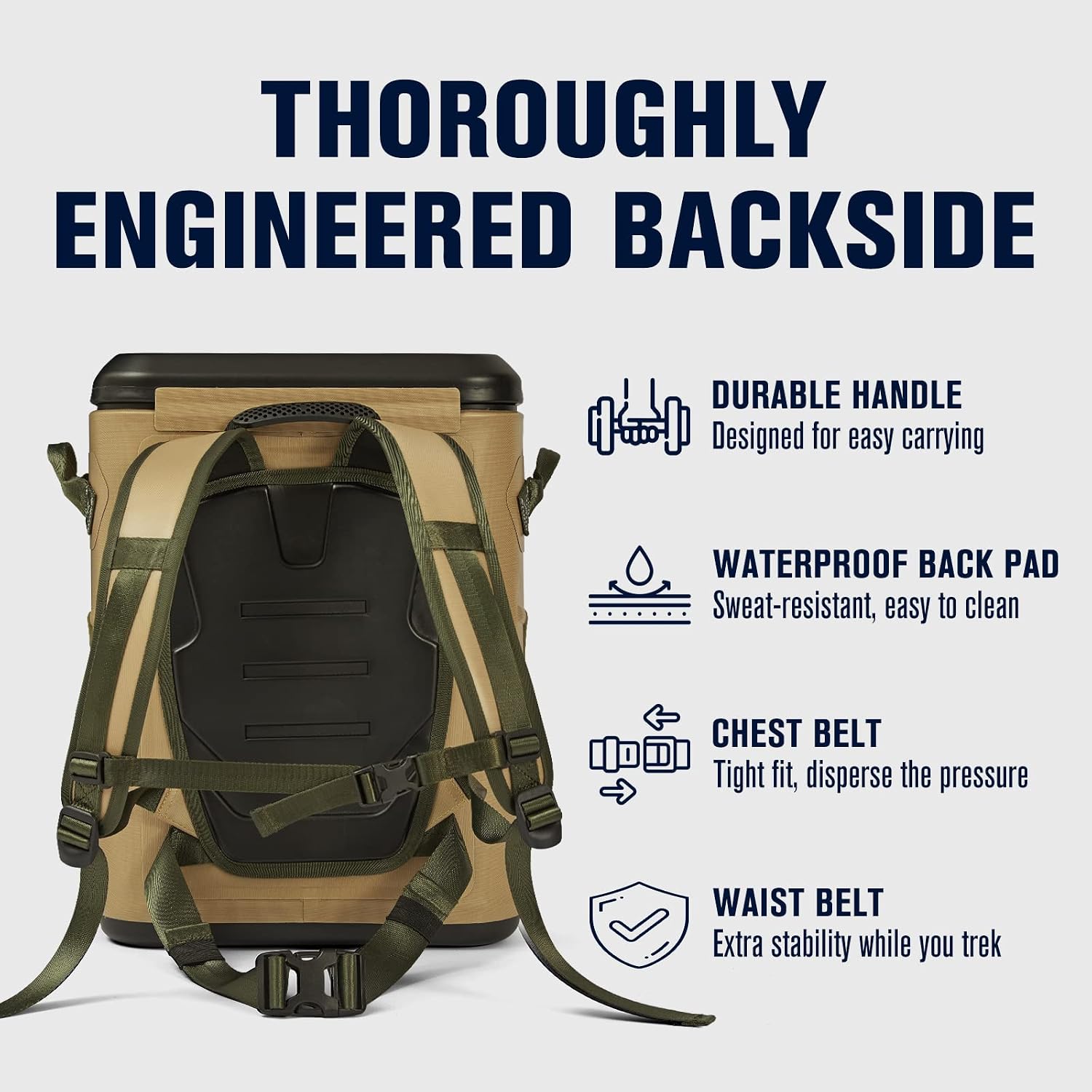 30 Can Magnetic Backpack Cooler, Zipperless Soft Cooler Backpack with Wide-Mouth Magnetic Lid, Leakproof Insulated Soft Sided Cooler for Beach, Fishing, Tailgating & Kayak
