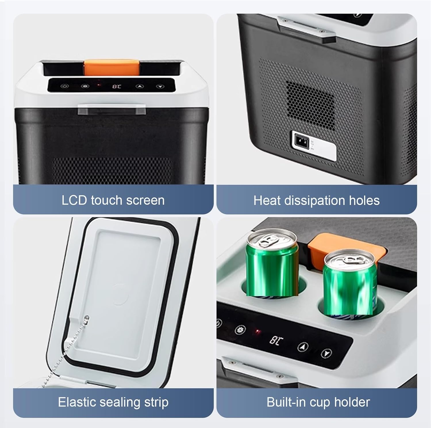 12V Car Refrigerator, Small Car Fridge with Compressor, Electric Portable Freezer for Truck, Boat, Camping, Travel, Home