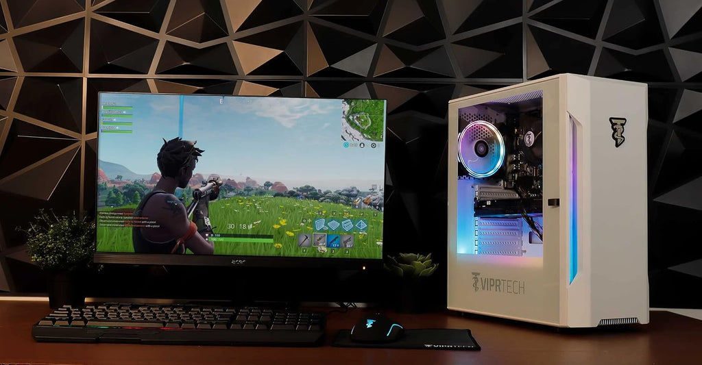 ViprTech Avalanche 2.0 Gaming PC - AMD Ryzen 7 (8c/16t 4.1Ghz Turbo), AMD RX 580 8GB, 16GB DDR4 RAM, 512GB SSD, RGB, WiFi, Prebuilt Computer Desktop Tower, White