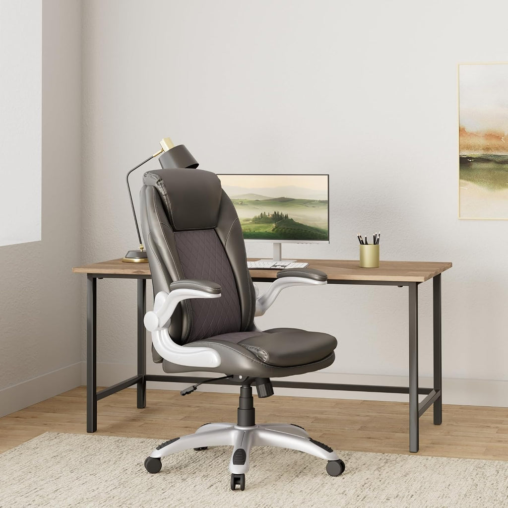 Staples Sorina Bonded Leather Chair, Grey