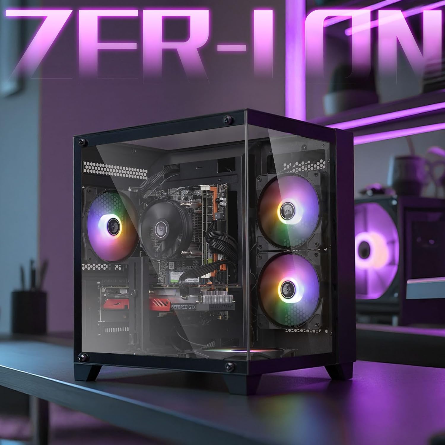 ZER-LON Gaming PC Desktop Computer, Intel Core I5 up to 3.6GHz, RX 560 4G GDDR5, 16G RAM, 512GB SSD, WiFi 5.0, Prebuilt Gaming PC Tower Computer with 5 RGB Fan
