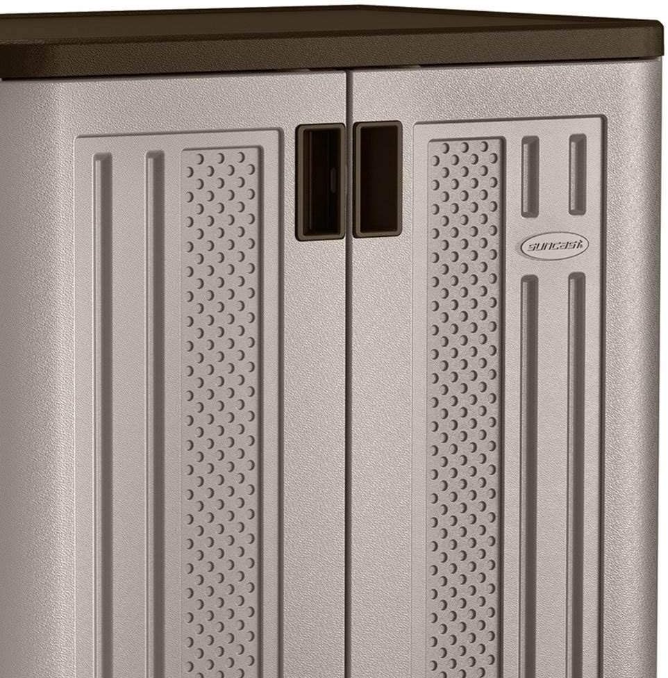 Suncast 4 Pack 9 Cu. Ft. Base Storage Cabinet, Resin Garage Organizer, Platinum Metallic/Slate