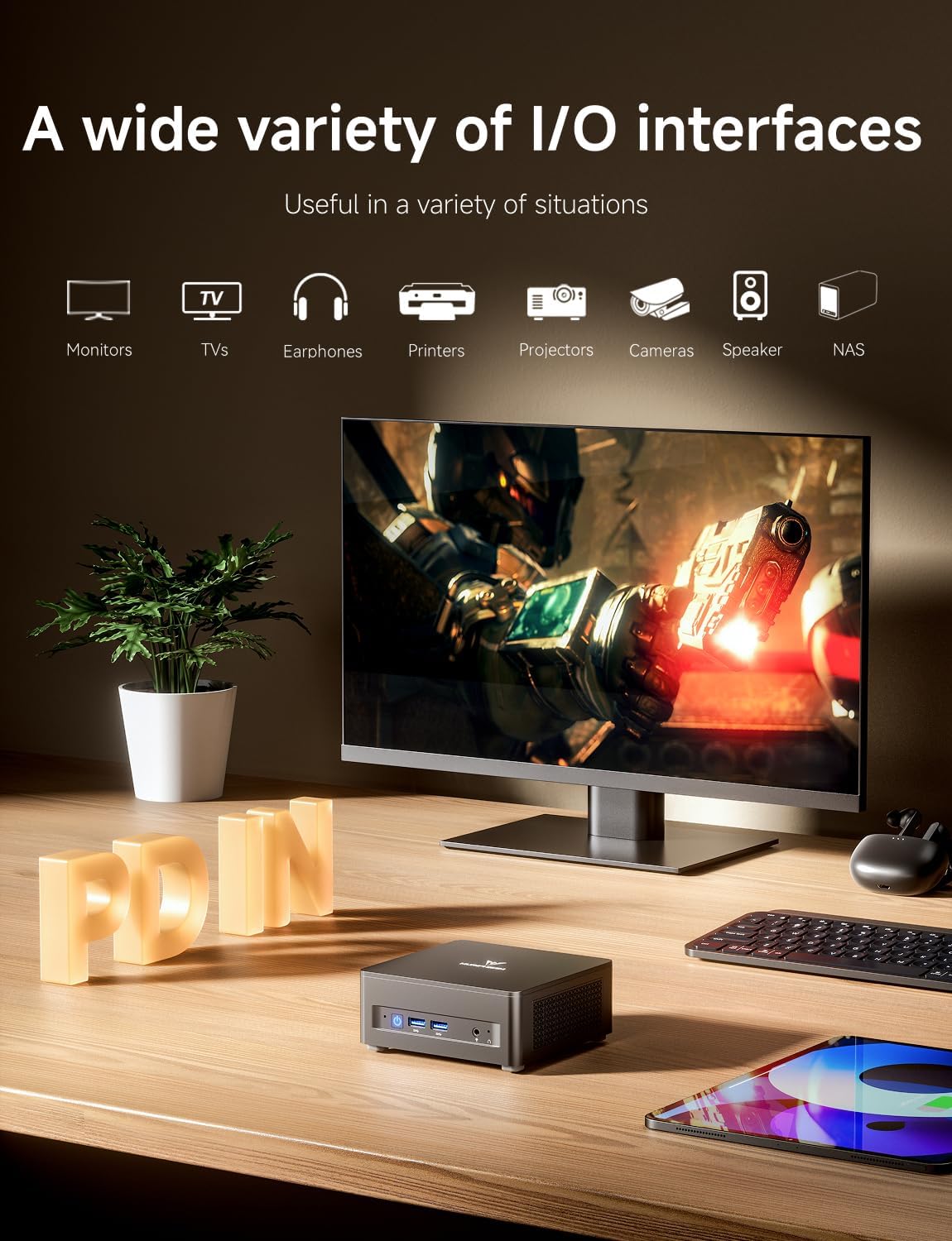 MINISFORUM UM760 Slim Mini PC, AMD Ryzen 5 7640HS Processor Mini Computer(6C/12T, Up to 5.0GHz), 16GB DDR5 RAM & 1TB PCIe 4.0 SSD, Support 8K@60Hz HDMI 2.1/USB4 Output, WIFI6E/BT5.3/Auto Power On
