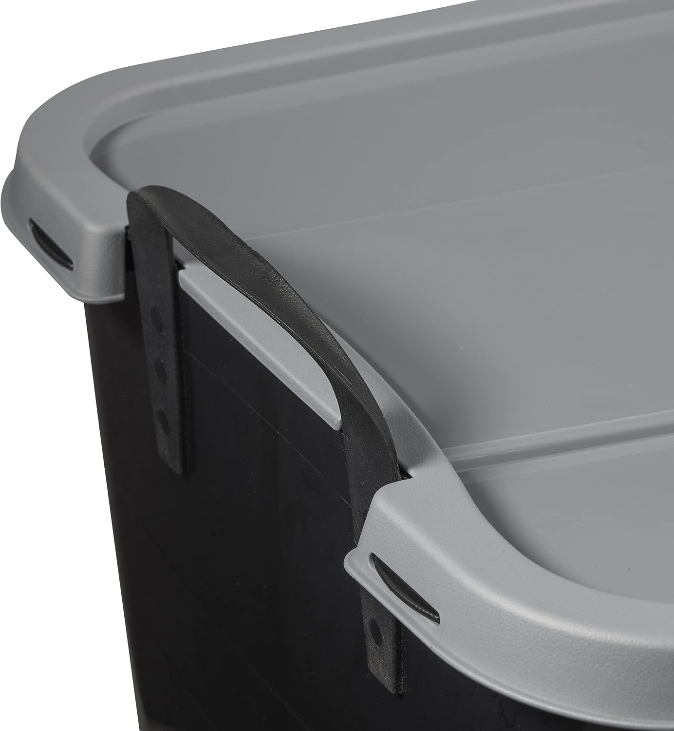 Life Story 12 Pack Heavy Duty Stackable Storage Bin, 55 Quart Home Organizer, Versatile Lightweight Locking Bins with Carrying Handles, Black/Gray