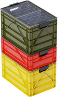 SIDIO CRATE Starter Pack - Two Full Size and One Half Size SidioCrate, Stackable Outdoor Organizer Storage Bins with Clear Lid and Dividers - UTILITY Variety Pack