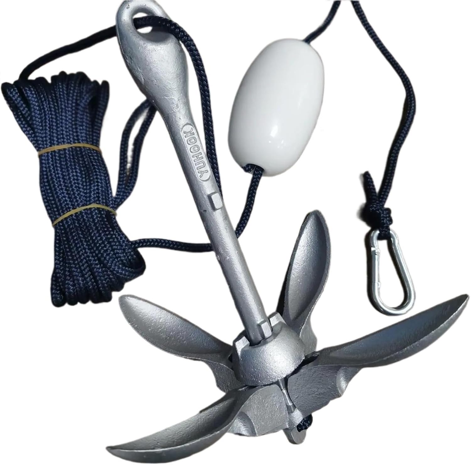 Folding Anchor, Boat Anchor Folding Grapnel Marine Grade Rope,for Small Boats Canoe Paddle Boards