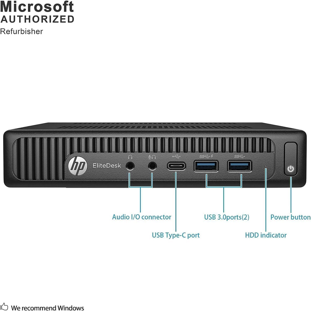 HP EliteDesk 800G2 Mini PC, Windows 11 Micro Desktop Computer, Intel Core i5-6500T, 8GB RAM, 256GB SSD, Keyboard and Mouse (Renewed)